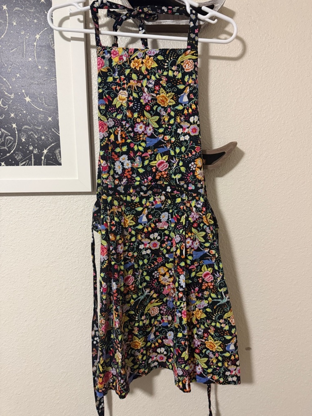 Disney Vera Bradley Black Floral & Character Print Apron